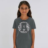 T-shirt met je eigen letter - Antraciet  - Letter A - Zebra dessin