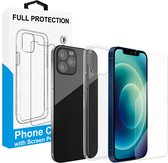 iphone 12 pro max hoesje -  iPhone 12 pro max - case siliconen transparant - + - gratis screen protector -