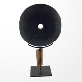 Decoratie stenen wiel zwart 15cm | Manggis Living