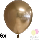 Chrome ballonnen, goud, 6 stuks, 30 cm