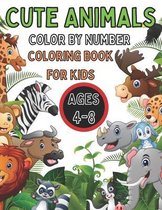 Cute Animals Color By Number Coloring Book for Kids Ages 4-8