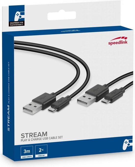 Speedlink STREAM - Play & Charge Kit - Zwart - PS4
