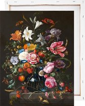 Gekleurde bloemen in een vaas - Schilderen op nummer - Met frame - 40x50 cm