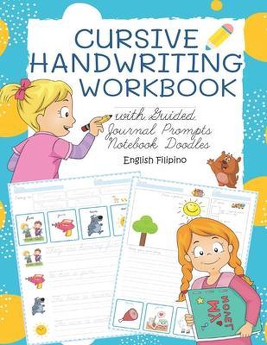 Cursive Journal Prompts Kids- Cursive Handwriting Workbook w ... - cover