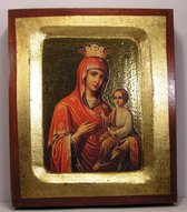 Icoon met Goud Gekleurde Lijst van Madonna and Child B10xH12