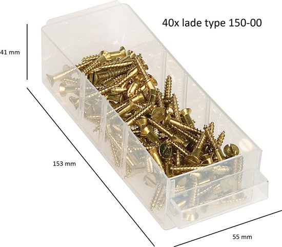 Raaco – Commode en métal – Avec 44 tiroirs – Incluant 10 séparations