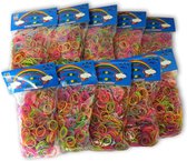Loombandjes - loom elastiekjes gekleurd mix - 6000 stuks