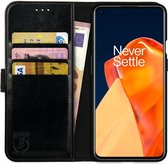 Rosso Element Book Case Wallet Hoesje Geschikt voor OnePlus 9 Pro | Portemonnee | 3 Pasjes | Magneetsluiting | Stand Functie | Zwart