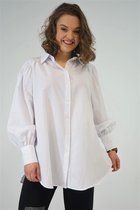 La Pèra Witte blouse met lichte pofmouw Dames - Maat S