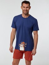Woody pyjama jongens - cavia - blauw - 211-1-PSU-S-896 - maat 140
