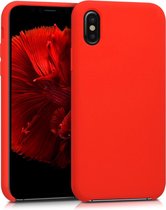 kwmobile telefoonhoesje geschikt voor Apple iPhone X - Hoesje met siliconen coating - Smartphone case in rood