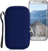 kwmobile Tasje voor smartphones M - 5,5" - Insteekhoesje van neopreen in donkerblauw - Maat: 15,2 x 8,3 cm