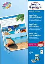 Avery-Zweckform Premium Laser Paper 200g high gloss 1398-200 Laserprintpapier DIN A4 200 vellen Wit