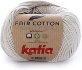 Katia Fair Cotton Parelmoer Kleurnr. 11 - lichtgrijs - 1 bol - biologisch garen - haakkatoen - amigurumi - ecologisch - haken - breien - duurzaam - bio - milieuvriendelijk - haken - breien - katoen - wol - biowol - garen - breiwol - breigaren