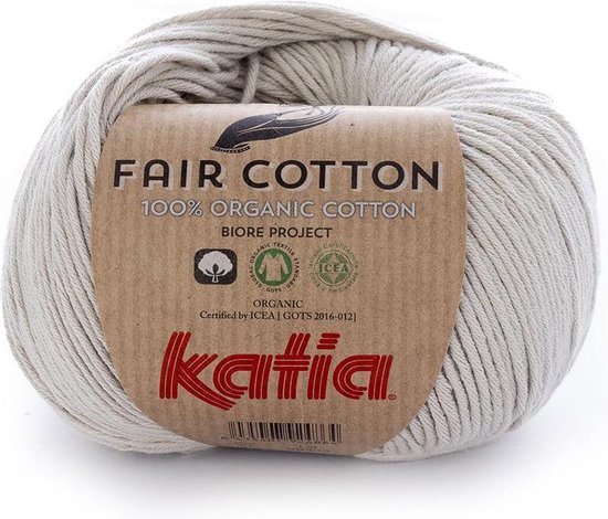 Katia Fair Cotton Parelmoer Kleurnr. 11 - lichtgrijs - 1 bol - biologisch  garen -... | bol.com