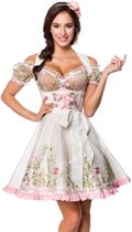 Dirndline Kostuum jurk -2XL- Mini Brocade Dirndl Oktoberfest Wit/Roze