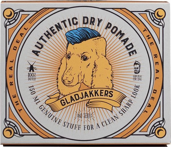 Gladjakkers Authentic Dry Pomade - 150ML - Waterbasis - Mat look