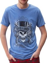 Rockstarz T-shirt Guns 'N Roses "Faded Skull" Blauw