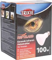 Trixie reptiland keramische infrarood warmtestraler - 7,5x7,5x10 cm 100 watt - 1 stuks