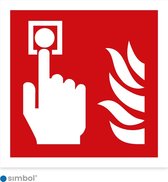 Simbol - Stickers Brandmelder - Brandalarm (F005) - Duurzame Kwaliteit - Formaat 30 x 30 cm.