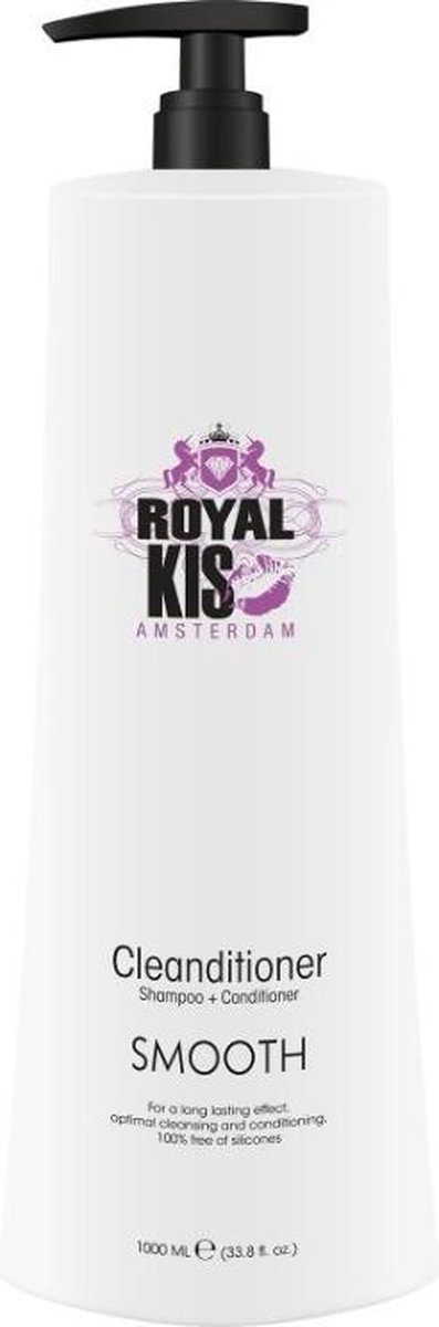 Royal Kis Cleanditioner Smooth - 1000ml - Normale shampoo vrouwen - Voor Alle haartypes