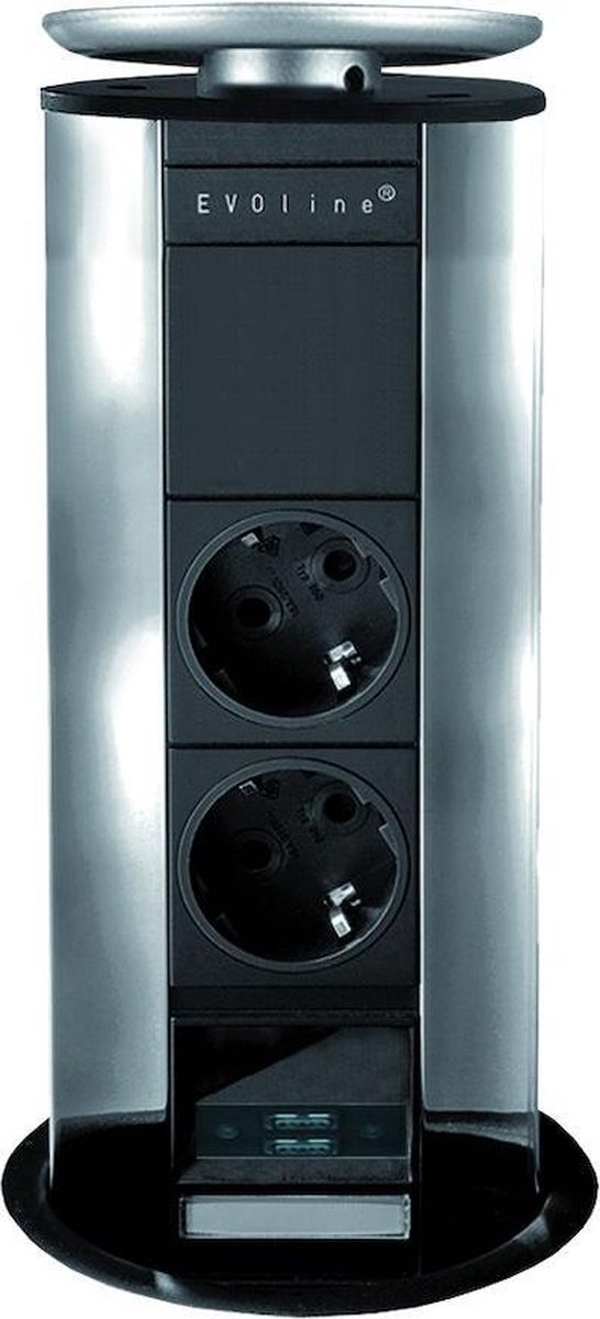 Schulte Stopcontact Evoline Powerport 2 st. contactdoos met USB lader  Alu/Zilvergrijs | bol.com