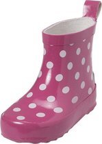 Playshoes - Korte regenlaarsjes - Roze met stippen - maat 23EU