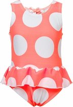 Snapper Rock UV werend Badpak Baby Stippen - Koraalrood - Maat 86-92