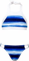 Snapper Rock UV werende Bikini Kinderen Ombre Stripe - Blauw - Maat 104-110