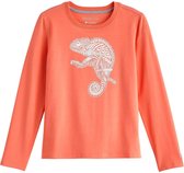 Coolibar - UV Shirt voor kinderen - Longsleeve - Coco Plum Graphic - Zacht Koraal - maat M (122-134cm)