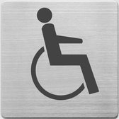pictogram Alco RVS 90x90x1mm - WC gehandicapten -