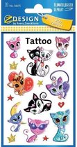 Avery Plaktattoo Z-design Katten Junior Roze/paars