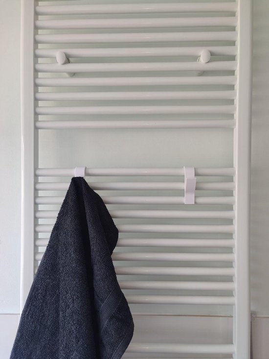 2 stuks Radiator handdoek hanger - design radiator haak wit | bol.com