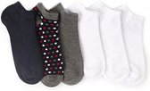 Wit/multi enkelsokken - Heren sokken - 6 paar - Enkelsokken - Heren Maat 40-45