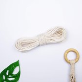 MacramÃ© touw triple twist - 5 mm - 10 meter - Naturel - 100% natuurlijk katoenkoord - MacramÃ© koord