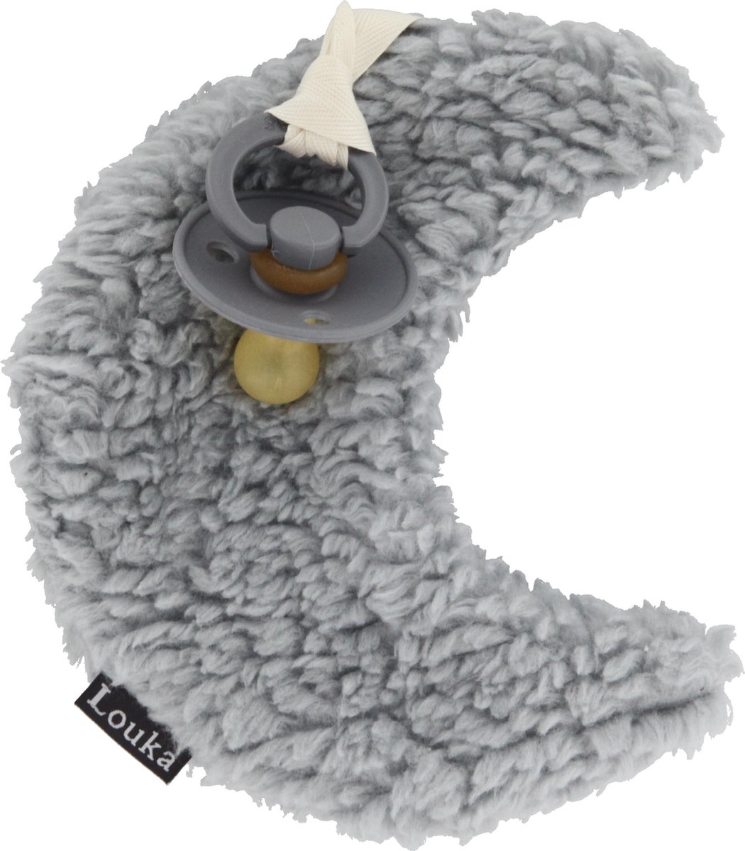 Goedkoopste Louka speendoekje maan blauw grijs - teddy katoen - meisje - jongen - speenknuffel - excl. Bibs speen
