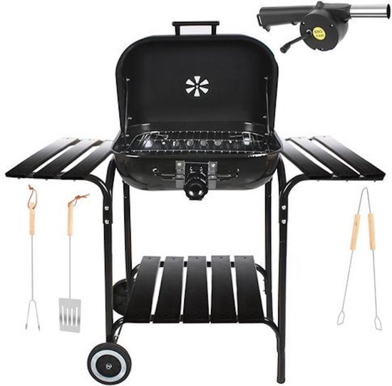 EASTWALL Charcoal Grill barbecue XL - BBQ met zijtafel - Mobiele houtskool  barbecue -... | bol.com
