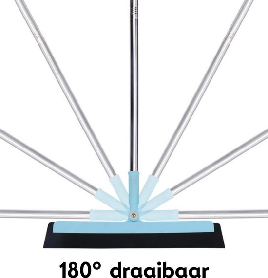 AKSA Home® Vloertrekker Voor Douche & Tegels - RVS, Zwart, Met Ophanghaak