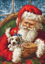 Santa Clause with Dog - Borduurpakket met telpatroon - Luca-S - B561