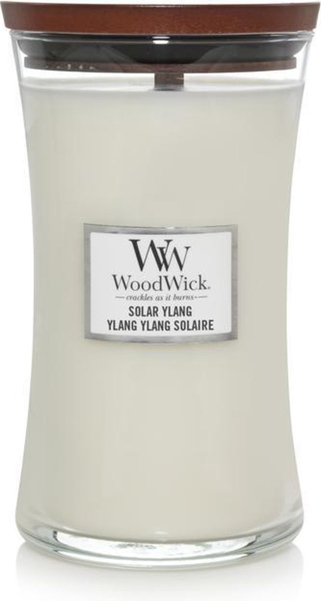 WoodWick Hourglass Large Geurkaars - Solar Ylang - 130 branduren Wit