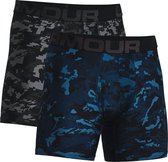 UA Tech 6in Novelty Boxers 2 Pack-BLACK Size : SM
