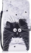 iPhone SE (2020) / 7 / 8 wallet case hoesje met katten - wit
