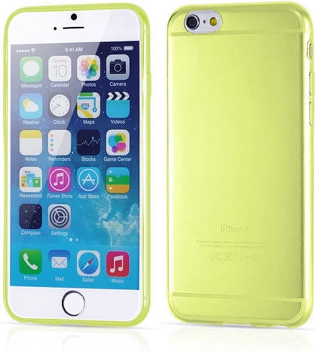 Geschikt voor iPhone 6 & 6s transparant case hoesje - geel