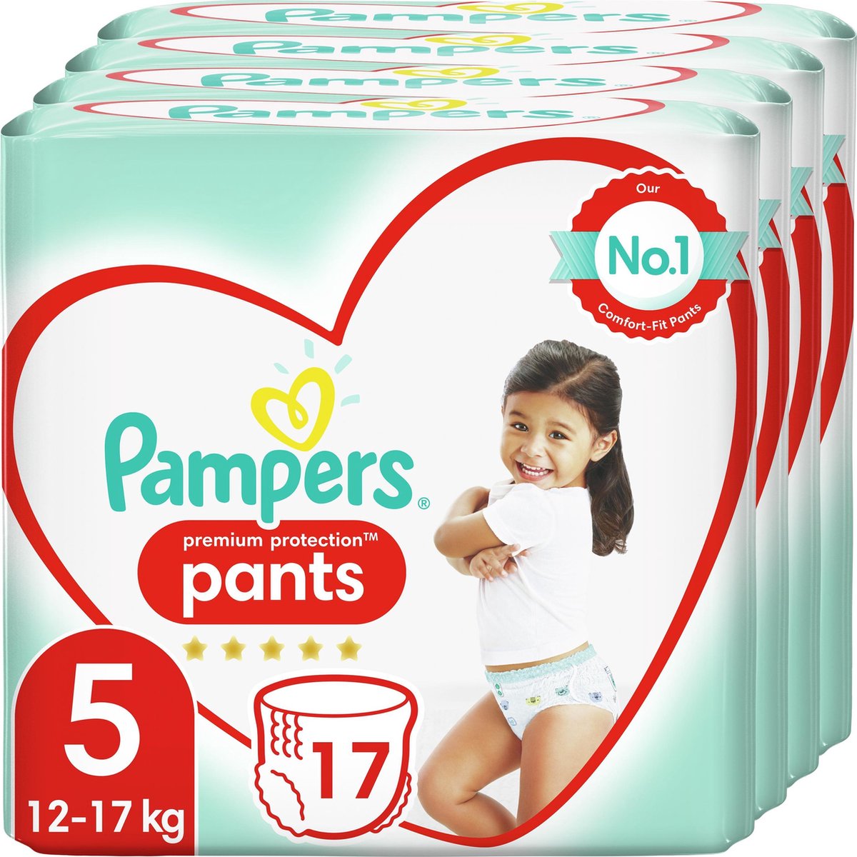 Pampers Premium Protection Pants Luierbroekjes - Maat 5 (12-17 kg) - 68 stuks - Maandbox - Pampers