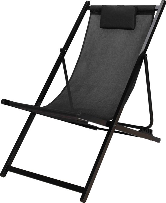 Outdoor Strandstoel Aluminium - vouwstoel - ligstoel - campingstoel - Zwart  | bol.com