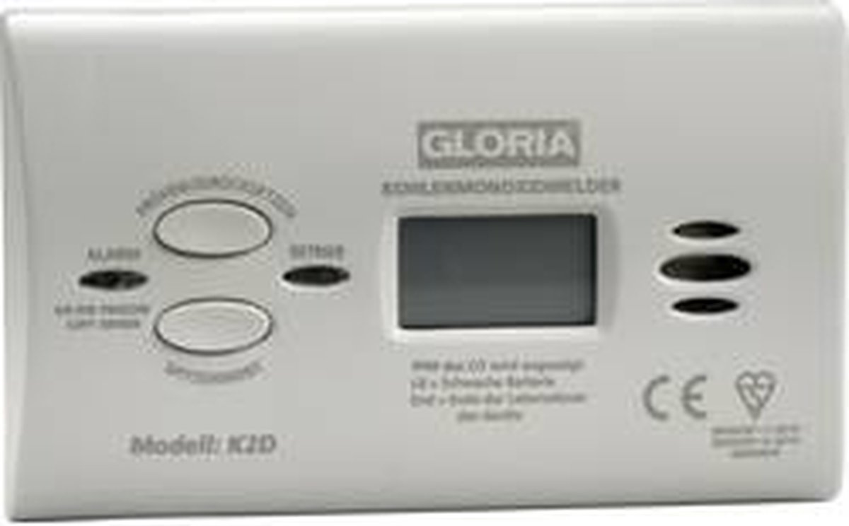 Gloria 25185710.0000 Koolmonoxidemelder werkt op batterijen Detectie van Koolmonoxide