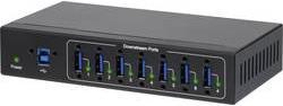 Renkforce RF-3513012 USB-hub 7 poorten USB-A USB 3.0 5 GBit/s Voor industriële toepassingen, Voor wandmontage Zwart