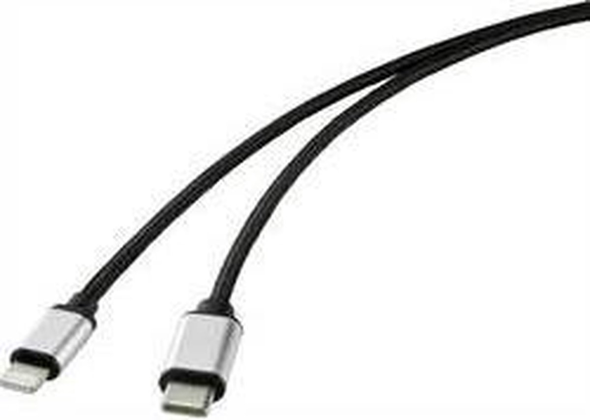 Renkforce RF-4353448 USB-kabel USB-C stekker, Apple Lightning stekker 2.00 m Zwart