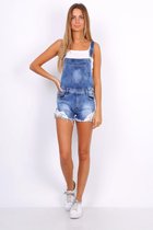 Salopette - Tuinbroek short jeans met kanten details