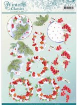 3D Knipvel - Jeanine's Art - winter classics- Winterberries